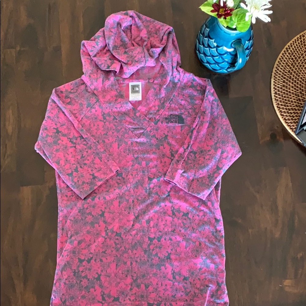 North face  activewear hoodie pink grey